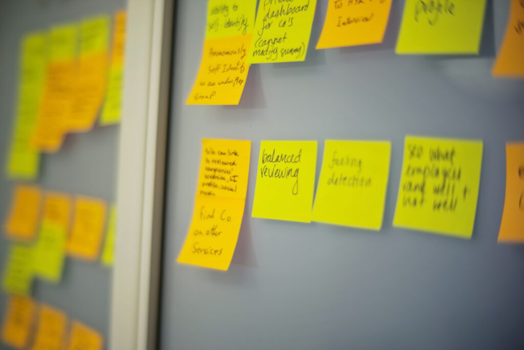 Small business founder building a 90-day marketing plan at their desk